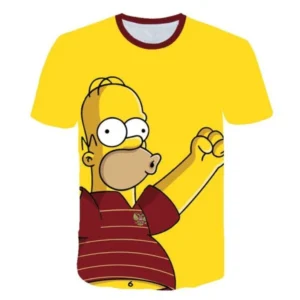 15 Simpson Anime and other cartoon 3d t shirts have round necks and short sleeves in the