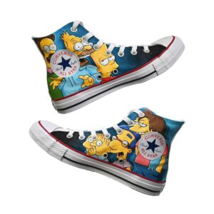 Family The Simpsons Shoes White High Top Converse Shoes (1)