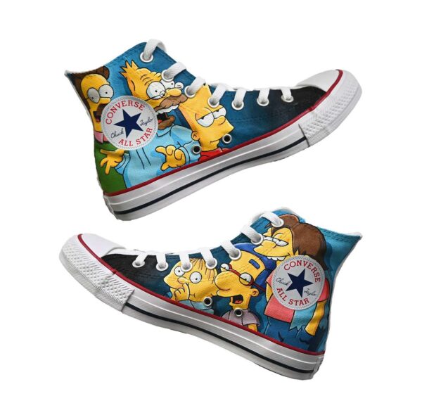 Family The Simpsons Shoes White High Top Converse Shoes (1)