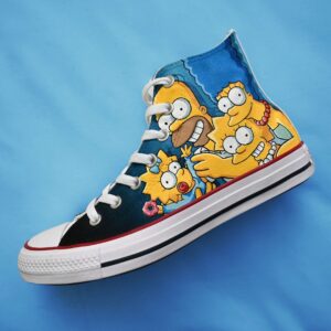 Family The Simpsons Shoes White High Top Converse Shoes (3)