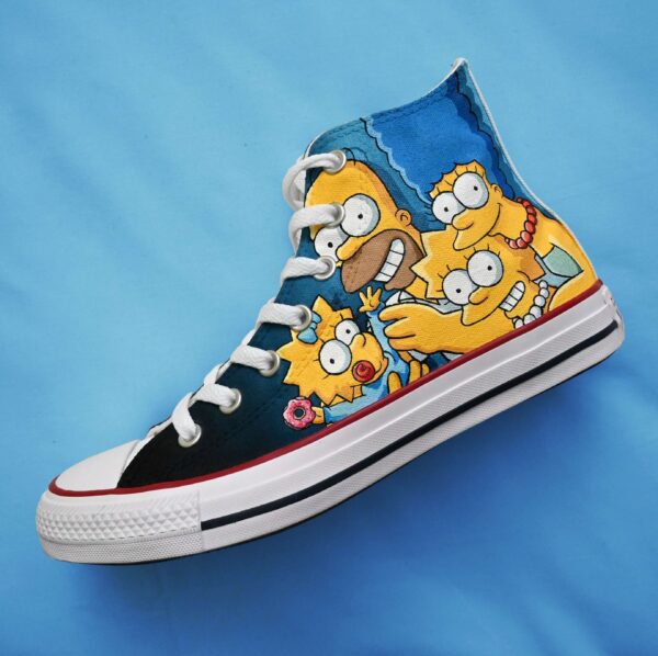 Family The Simpsons Shoes White High Top Converse Shoes (3)