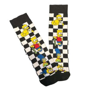 Simpsons Checkered Cartoon Character The Simpsons Socks