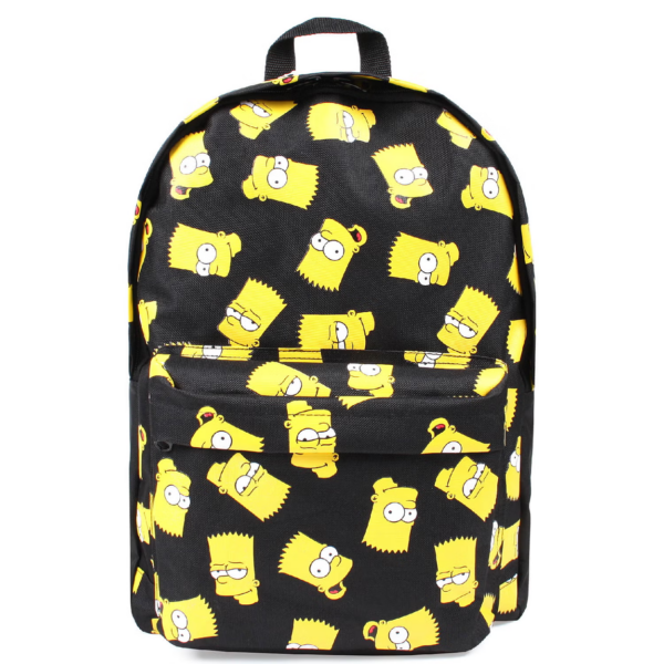 The Simpsons Bart Face Backpack Black Bags for Bart Simpsons Fans