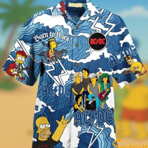 Acdc The Simpsons Hawaiian Shirt Summer Outfit Beach