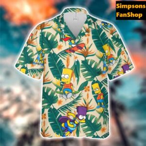 Bart Simpson Flower Hawaiian Shirt