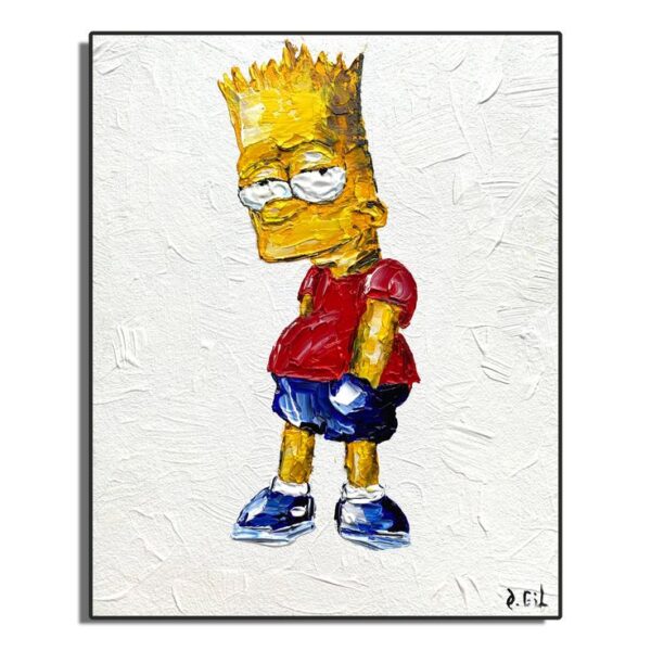 Bart Simpson Original Wall Art Simpson Painting Simpsons Inspire Uplift Original wall art Canvas painting Pop art painting 1