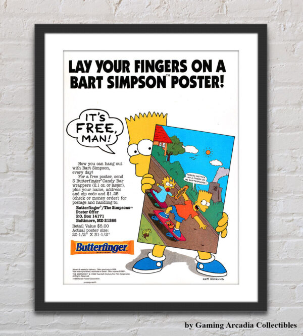 Butterfinger The Simpsons Glossy Promo Ad Poster Unframed G6173 1