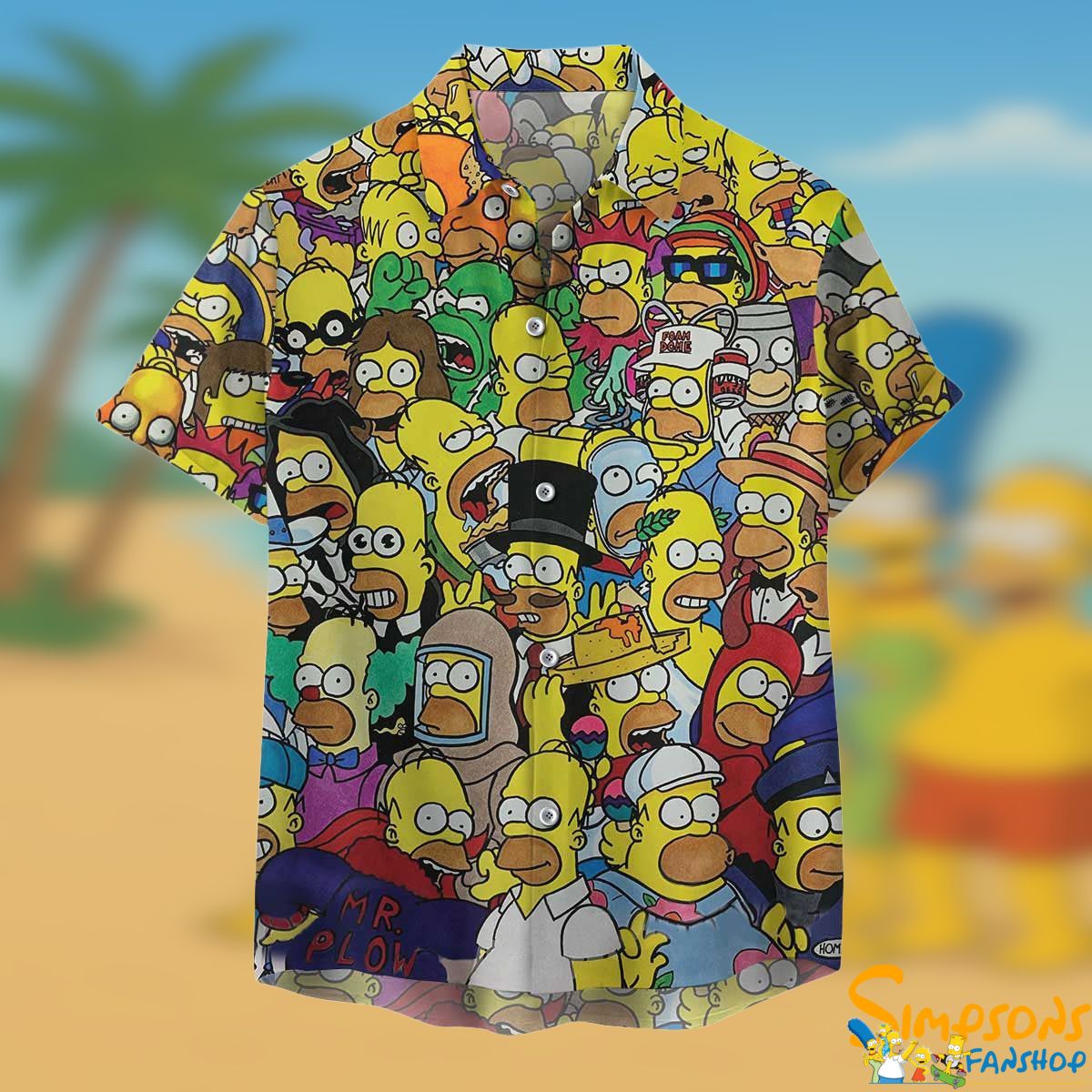 The Simpsons Family Hawaiian Shirt - Fun Retro Cartoon Print Aloha Shirt D Oh Simpsons The Simpsons Family Hawaiian Shirt
