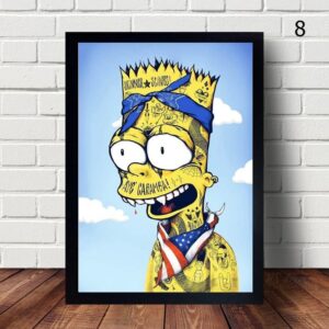 Disney Animation The Simpsons Bart Poster Prints Wall Art Canvas Painting Wall Art Picture for Living Ro… Art de la peinture Encadrer une toile Animation disney 1