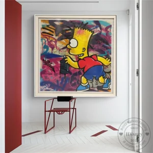 Disney Cartoon Anime Poster Simpsons Bart Spray Graffiti Prints Canvas Painting Wall Art Picture For Kids Room Wall Home Decor AliExpress 15 1