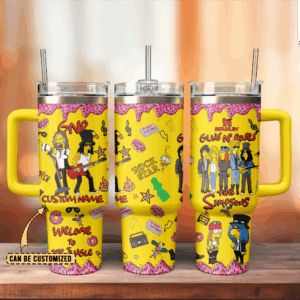 Guns N’ Roses x The Simpsons Music Custom Stanley Cup 40 oz Tumbler With Handle
