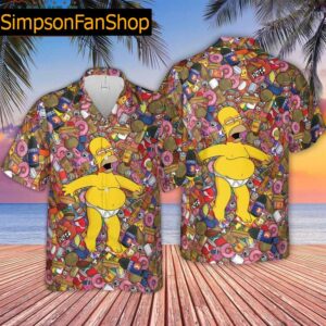 Homer Simpson Getting Drunk Duff Beer Hawaiian Shirt Funny Hawaiian Shirts for Men Duff beer The duff Simpsons gift 1