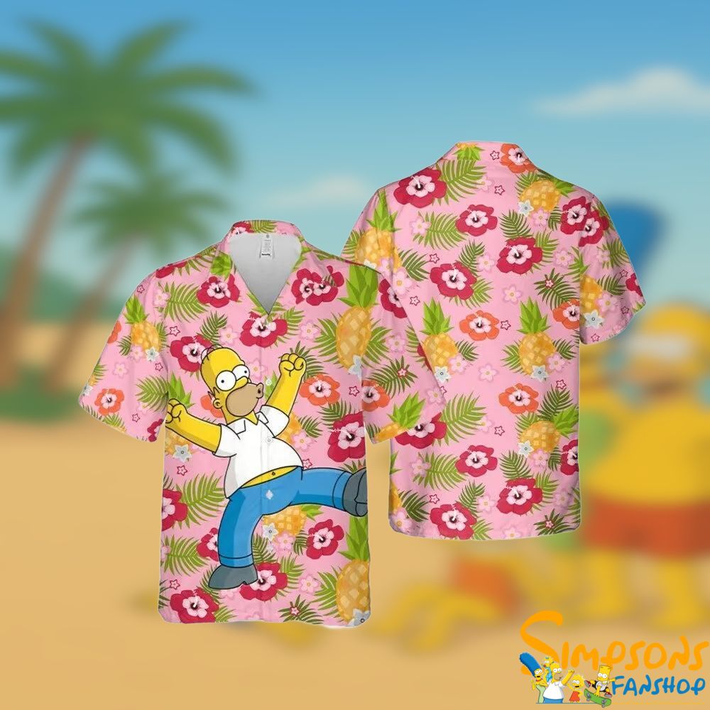 Funny Homer Simpson Hawaiian Shirt for Men - Retro Cartoon Gift for Dad Homer Simpson Hawaiian Shirt Man T shirts Low Price