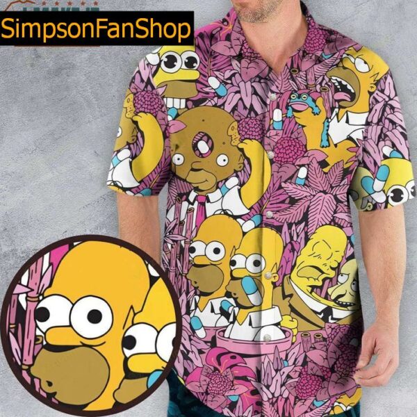 Homer Simpson In Flower Bush Hawaiian Shirt Funny Hawaiian Shirts for Men Funny hawaiian shirts Hawaiian shirt Homer simpson 1