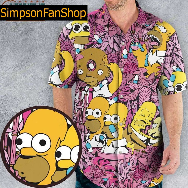 Funny Homer Simpson Hawaiian Shirt with Floral Design for Men – Cartoon Lovers Gift Homer Simpson In Flower Bush Hawaiian Shirt Funny Hawaiian Shirts for Men Funny hawaiian shirts Hawaiian shirt Homer simpson 1