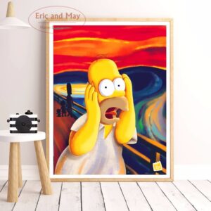 Homer Simpson Scream Canvas Art Print Poster For Home Decor Unframed 1
