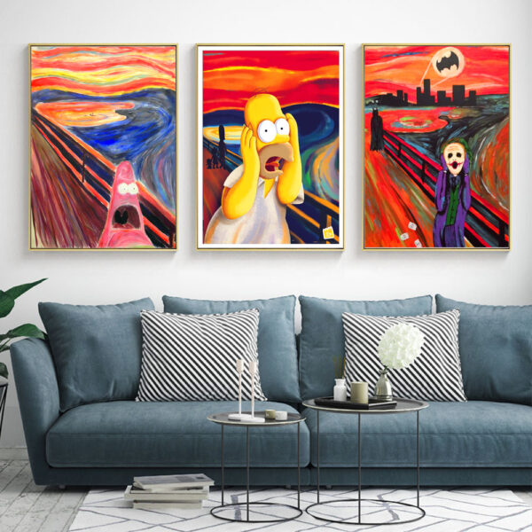Homer Simpson Scream Canvas Art Print Poster For Home Decor Unframed 2