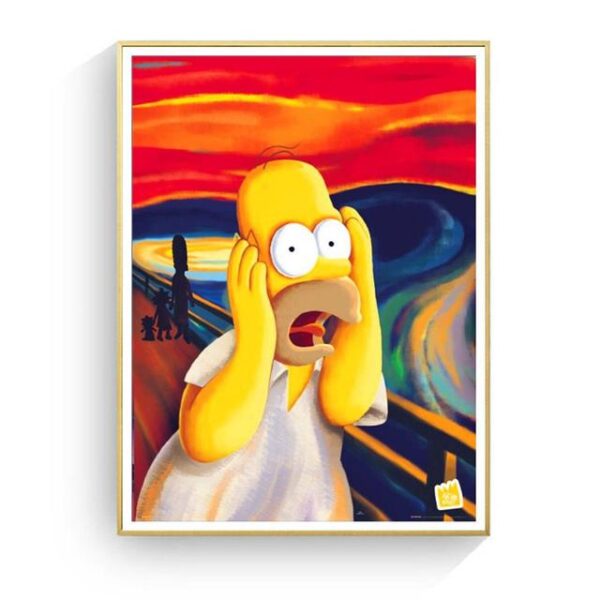 Homer Simpson Scream Canvas Art Print Poster For Home Decor Unframed 15x20cm No Frame Homer Simpson 1