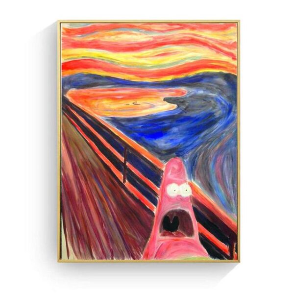 Homer Simpson Scream Canvas Art Print Poster For Home Decor Unframed 15x20cm No Frame Patrick Star 1