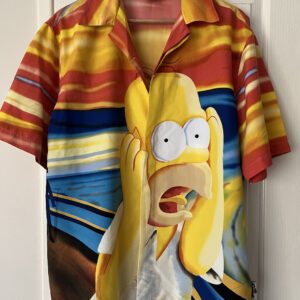 Homer Simpson The Scream Loud All Over Print Button Shirt L Large 2006 1