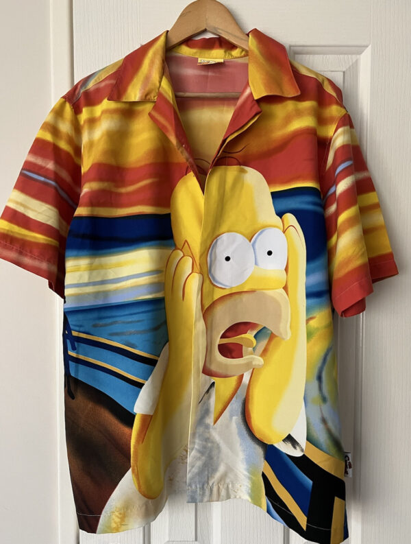Homer Simpson The Scream Loud All Over Print Button Shirt L Large 2006 1
