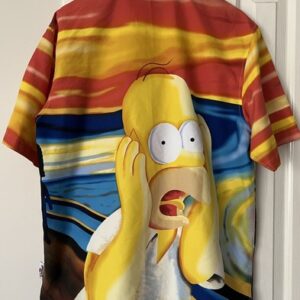Homer Simpson The Scream Loud All Over Print Button Shirt L Large 2006 27