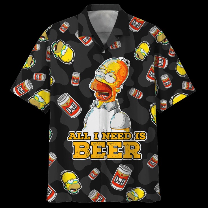 Funny Homer Simpson Beer Lover Hawaiian Shirt for Summer Parties & Gifts Homer Simpson With Beer Hawaiian Shirt Hot Sale 2025 1