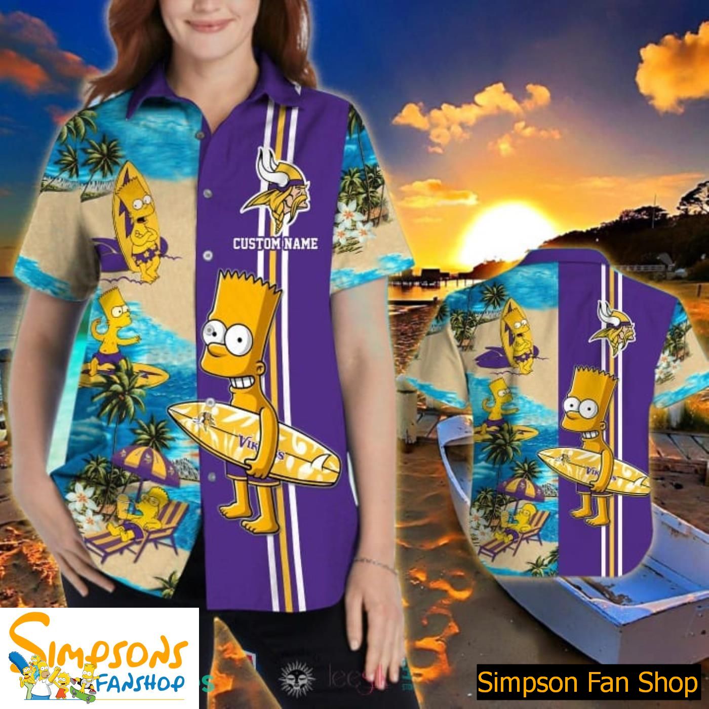 Hot Trend Personalized Minnesota Vikings Bart Simpson Hawaiian And Pants Combo Hot Trend Personalized Minnesota Vikings Bart Simpson Hawaiian And Pants Combo