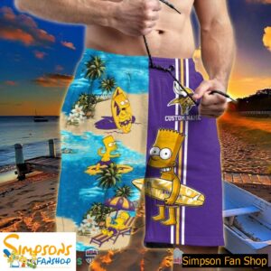 Hot Trend Personalized Minnesota Vikings Bart Simpson Hawaiian And Pants Combo
