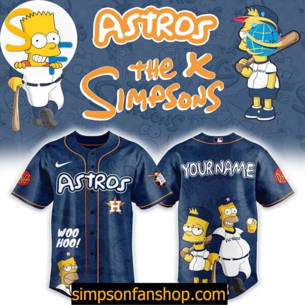 Houston Astros MLB The Simpsons Heritage Baseball Jersey Viraldes Store