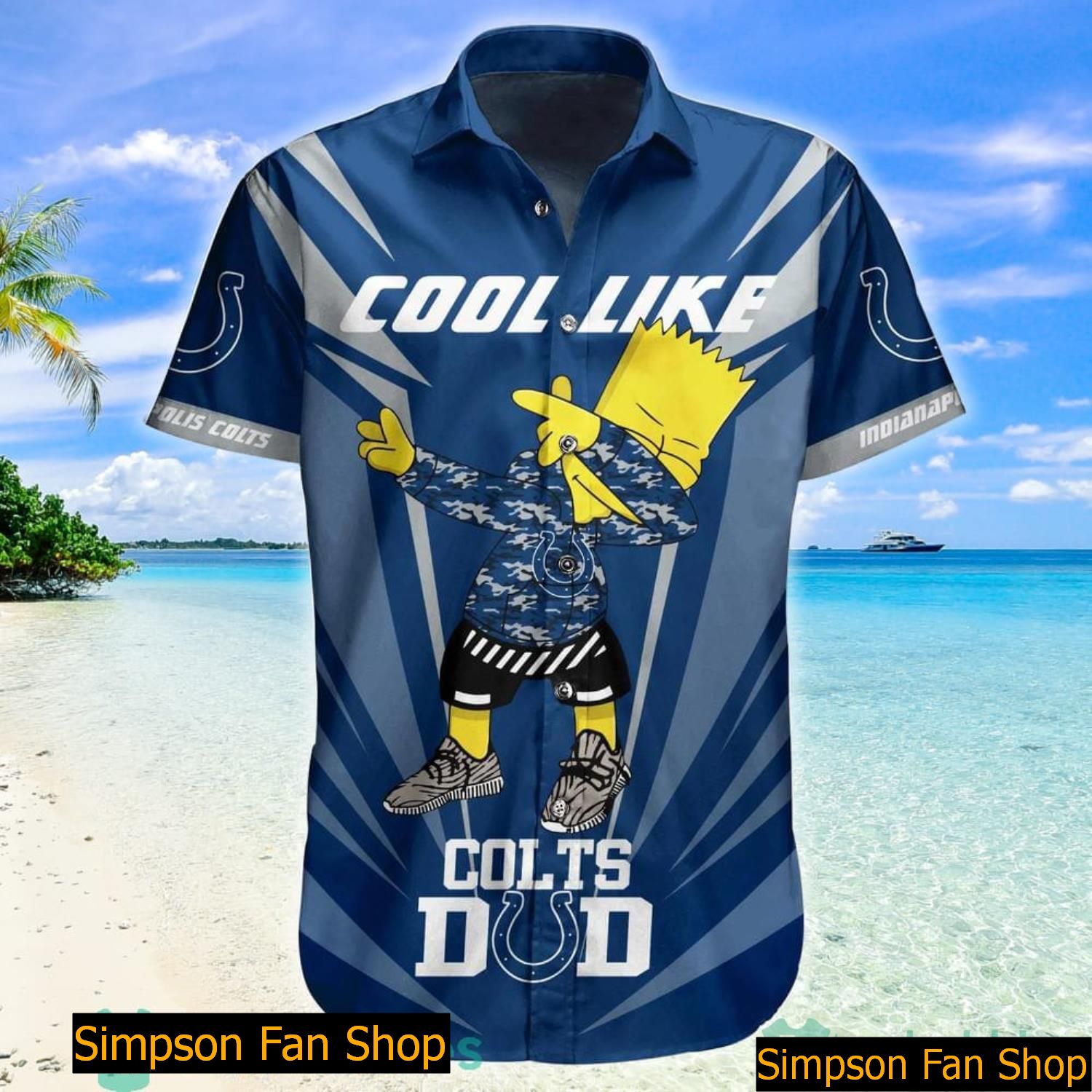 Indianapolis Colts NFL Cool Like Simpson Gift For Dad Hawaiian Shirt And Short Indianapolis Colts NFL Cool Like Simpson Gift For Dad Hawaiian Shirt And Short