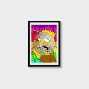 Melting Bart Simpson Printable Wall Art Abstract Pop Art Decor for Kids Room Retro Cartoon Artwork Digital Download 2