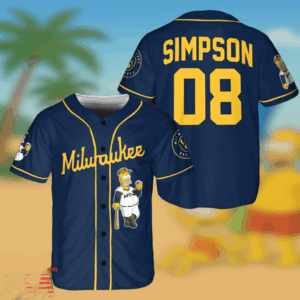 Milwaukee Brewers MLB Simpson Baseball Jersey MLB Fan Gifts Gangstarap80S 1 1