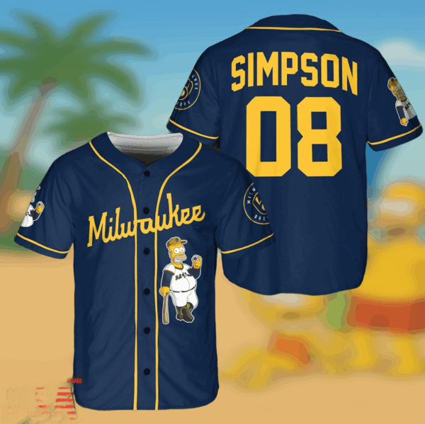 Milwaukee Brewers MLB Simpson Baseball Jersey MLB Fan Gifts Gangstarap80S 1 1