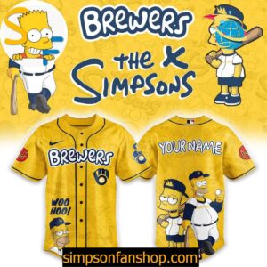 Milwaukee Brewers MLB The Simpsons Heritage Baseball Jersey Viraldes Store