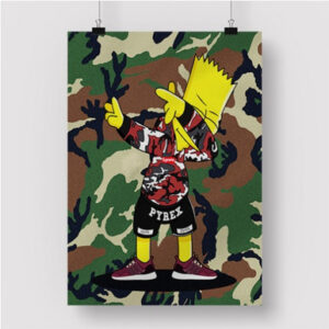 Pastele Bart Simpsons Supreme Bape Custom Personalized Silk Poster Print Wall Decor 20 x 13 Inch 24 x 36 Inch Wall Hanging Art Home Decoration 1