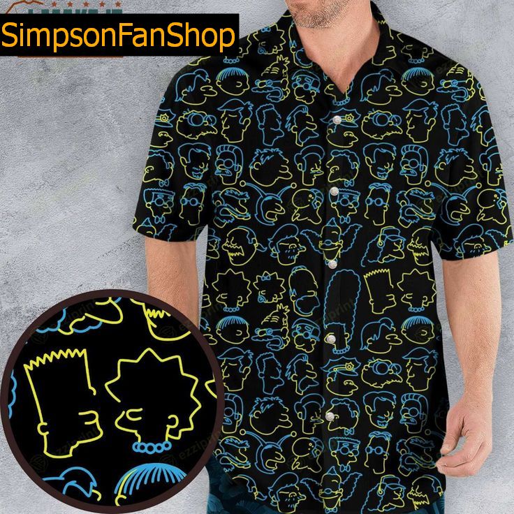 Vintage Simpsons Hawaiian Shirt - Retro Cartoon Pattern Perfectly Cromulent Style Perfectly Cromulent The Simpson Pattern Hawaiian Shirt Vintage Hawaiian Shirt Sale Vintage hawaiian shirts Hawaiian shirt Vintage hawaiian 1