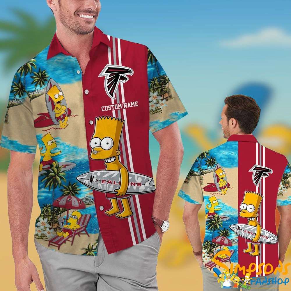 Simpsons Themed Atlanta Falcons Hawaiian Shirt for Football Fans Gift Personalized Atlanta Falcons Simpsons Hawaiian Shirt KDHYPE
