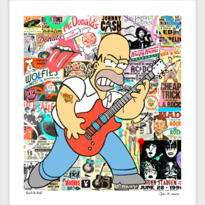 Rock and Roll Print White Small 1
