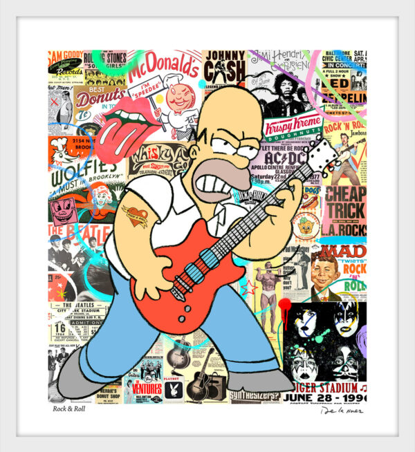 Rock and Roll Print White Small 1