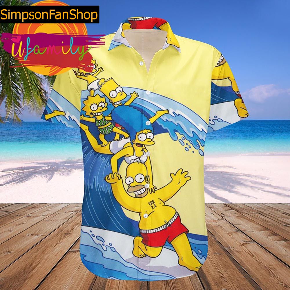 Funny Simpsons Beach Day Hawaiian Shirt - Family Vacation Gift For Fans Simpson Family Going To The Beach Hawaiian Shirt Thoughtful Personalized Gift For The Whole Family 1