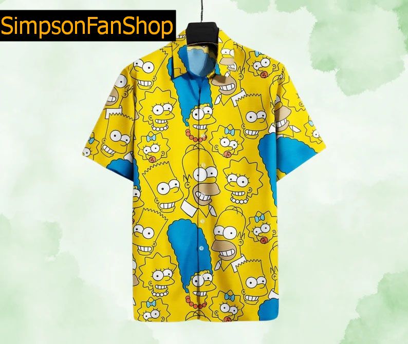 Vintage Simpsons Hawaiian Shirt For Summer Beach Parties & TV Show Fans Simpson Summer Hawaiian Shirt