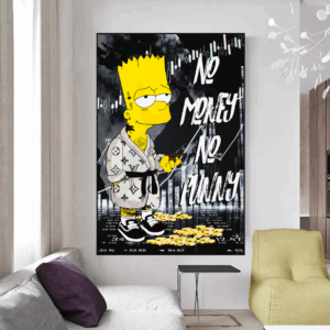Simpsons No Money No Funny Canvas Wall Art 2