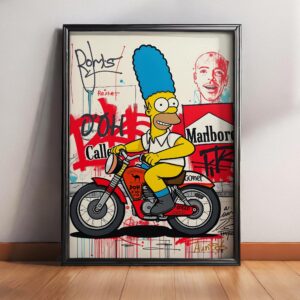Simpsons Poster 2 Homer Simpson Biker Graffiti Wall Art Pop Art Digital Download Cartoon Decor 1