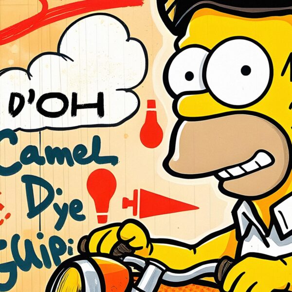 Simpsons Poster Homer Simpson Biker Graffiti Wall Art Pop Art Digital Download Cartoon Decor 3