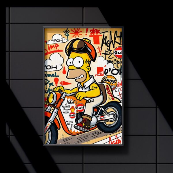 Simpsons Poster Homer Simpson Biker Graffiti Wall Art Pop Art Digital Download Cartoon Decor 4