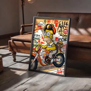 Simpsons Poster Homer Simpson Biker Graffiti Wall Art Pop Art Digital Download Cartoon Decor 5