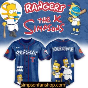 Texas Rangers MLB The Simpsons Heritage Baseball Jersey Viraldes Store