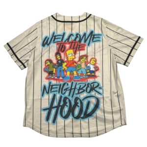 The Simpsons Bart Trouble Maker Baseball Jersey Mens Size 3X Pinstripes NWT 6