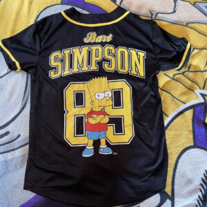 The Simpsons Black Gold Bart Simpson 89 Baseball Jersey Shirt Eat My Shorts Sm. 19